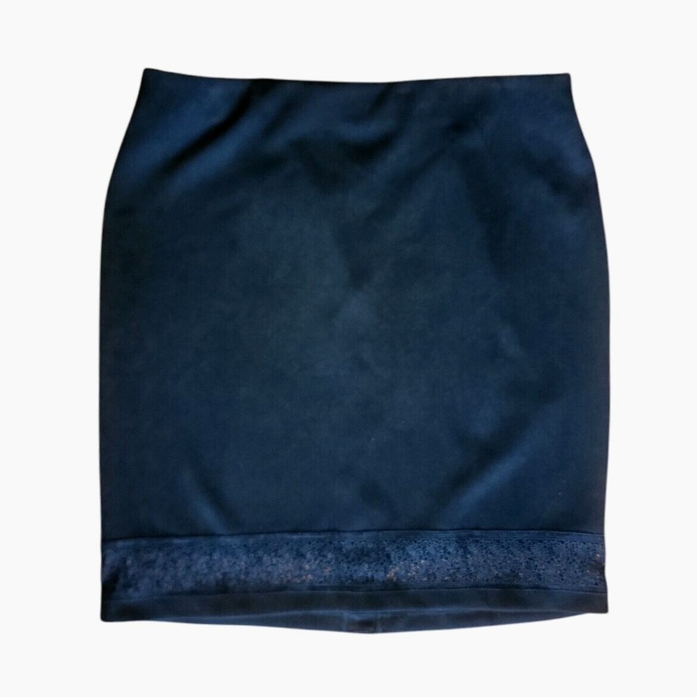 Lane Bryant Skirt Womens 24 Black‎ Cutout Detail Plus Size Zip Back Microfiber